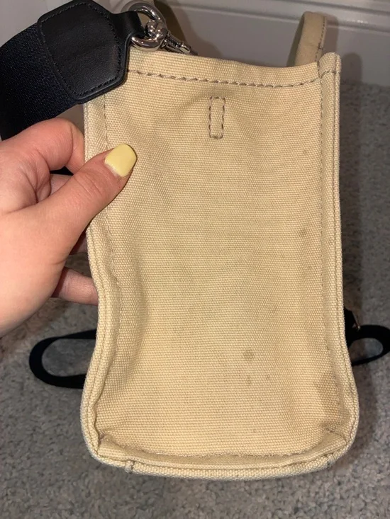 Marc Jacobs Beige Canvas Small Tote Bag with Black Strap - Picture 6 of 9